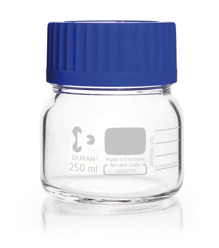 Flacoane cu filet cu gât larg DURAN®, sticlă transparentă, 0.25 l, filet GLS 80 — Carl Roth, cod XT02.1