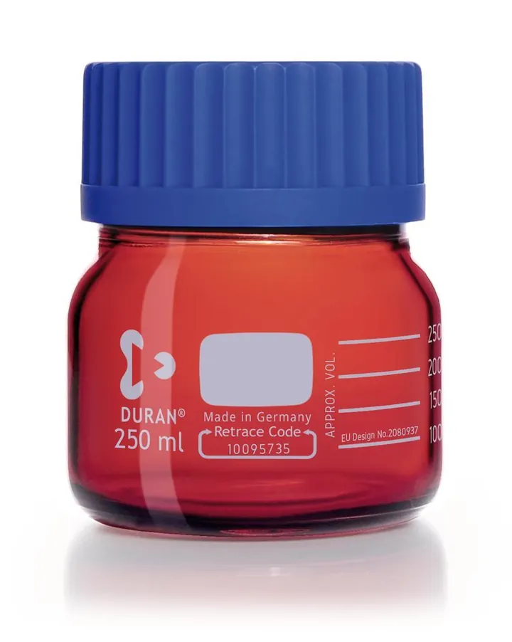 Flacoane cu filet cu gât larg DURAN®, sticlă brună, 0.25 l, filet GLS 80 — Carl Roth, cod XT03.1
