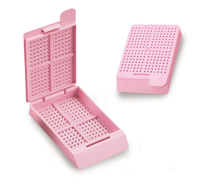 Casete de încorporare pentru biopsii Swingsette, din polimer de acetal, culoare roz — Carl Roth, cod XY23.1
