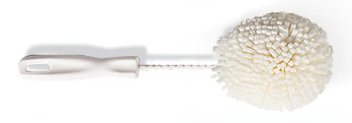 Perie Rotilabo®-cleaning, cap rotund, pentru vase joase, Ø superior 60 mm, L 250 mm — Carl Roth, cod Y110.1