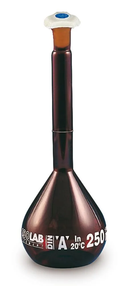 Baloane cotate, cl. A, sticlă brună, sticlă borosilicată 3.3, șlefuire 10/19, 20 ml — Carl Roth, cod Y293.1