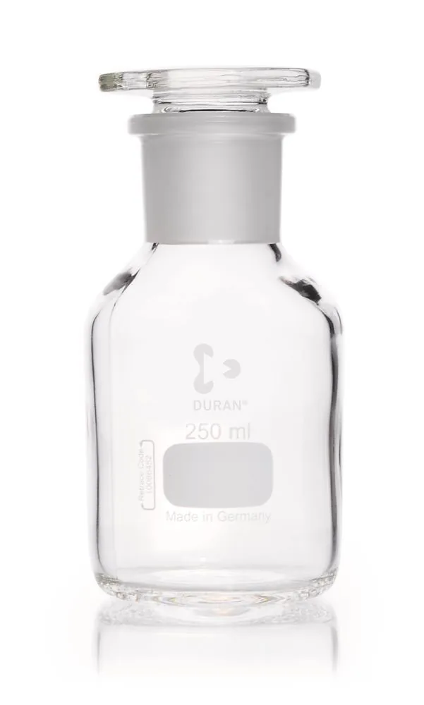 Sticlă de depozitare cu gât larg, dop de sticlă, DURAN®, transparentă, 250 ml, 1 bucată(ți) — Carl Roth, cod Y614.1