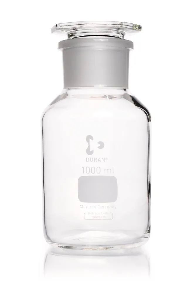 Sticlă de depozitare cu gât larg, dop de sticlă, DURAN®, transparentă, 1000 ml, 1 bucată(ți) — Carl Roth, cod Y616.1
