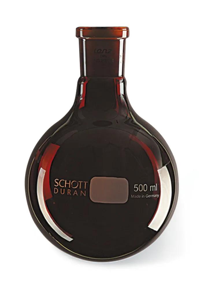 Balon rotund, sticlă chihlimbar DURAN®,, standard, 250 ml, NS 29/32, 1 bucată — Carl Roth, cod Y647.1