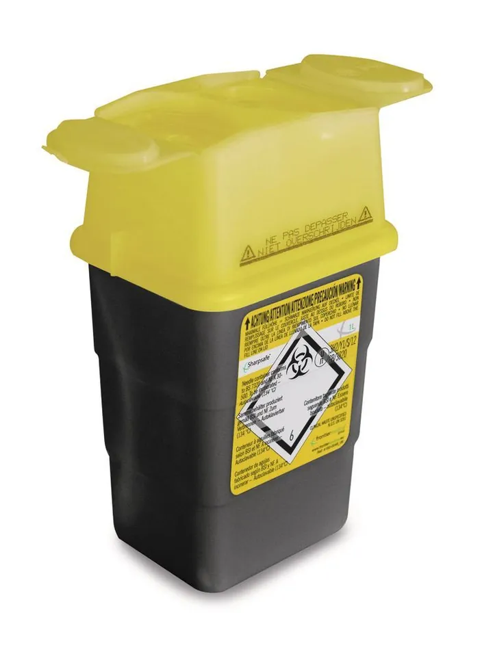 Coșuri de eliminare Sharpsafe®-waste, PP, 1 l, L 108 x W 90 x H 180 mm, 10 bucată(ți) — Carl Roth, cod YK90.1