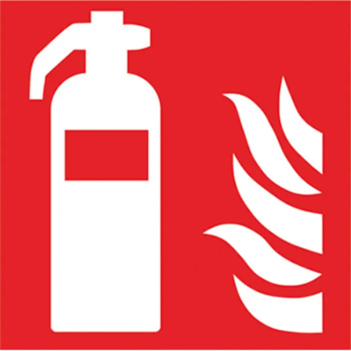 Semn de protecție împotriva incendiilor extinctor, folie autoadezivă, L 200 x Î 200 mm — Carl Roth, cod YX20.1