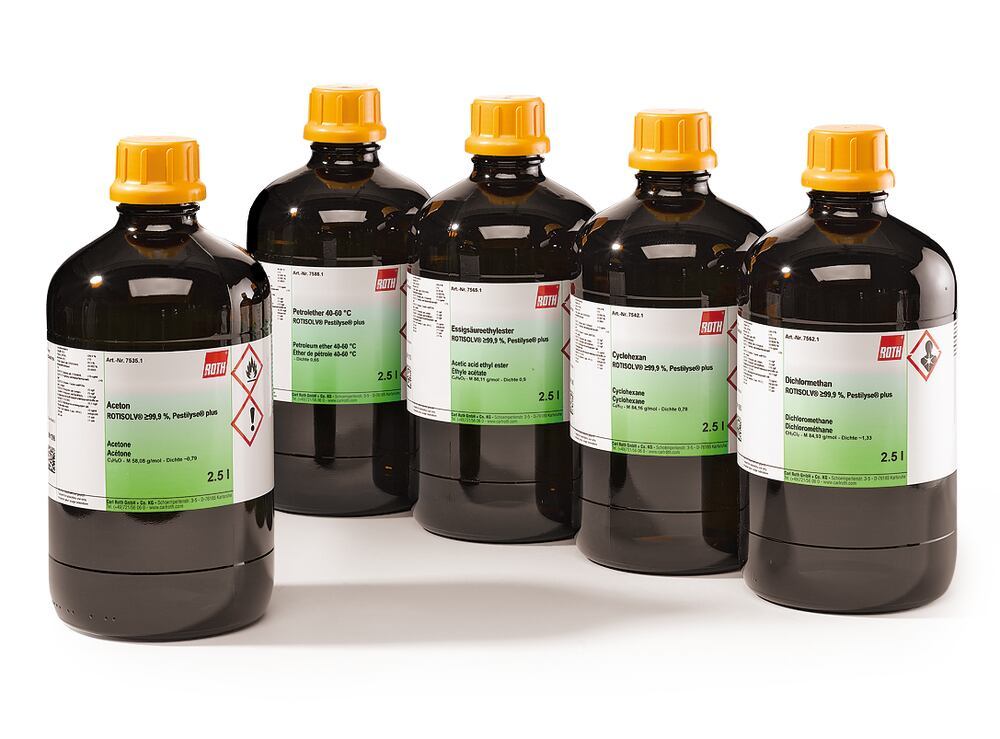 Acetone, ROTISOLV® min. 99,9 %, Pestilyse® plus, 2.5 l, glass
