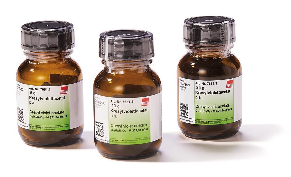 Cresyl violet acetate, p.a., 10 g, glass