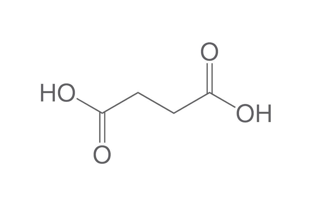 Succinic acid, min. 99 %, 1 kg, plastic