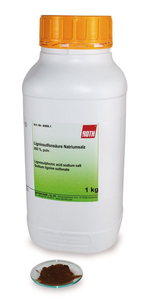 Lignosulphonic acid sodium salt, min. 93 %, powdered, 1 kg, plastic