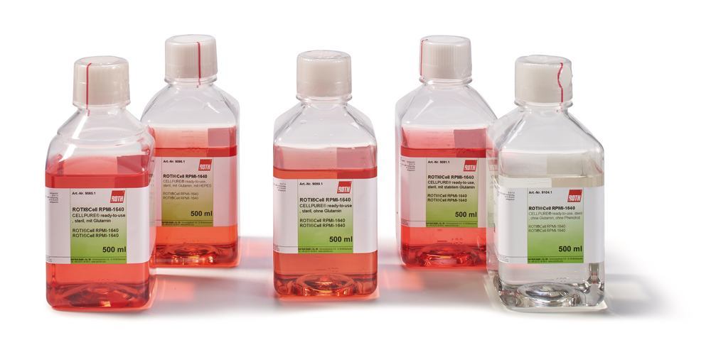 ROTI®CELL RPMI-1640, sterile, with glutamine, with HEPES, 500 ml, plastic