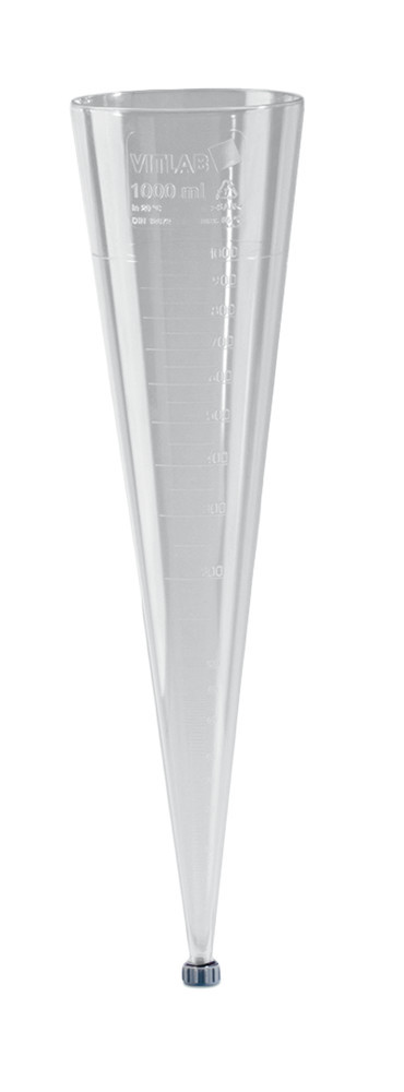 Rotilabo®-Imhoff sedimentation cone, SAN, with raised subdivision, 1000 ml