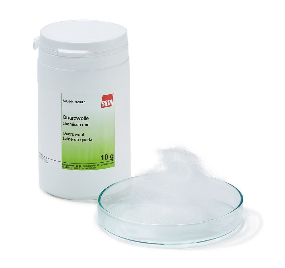 Quarz wool, chemical pure, 100 g, plastic
