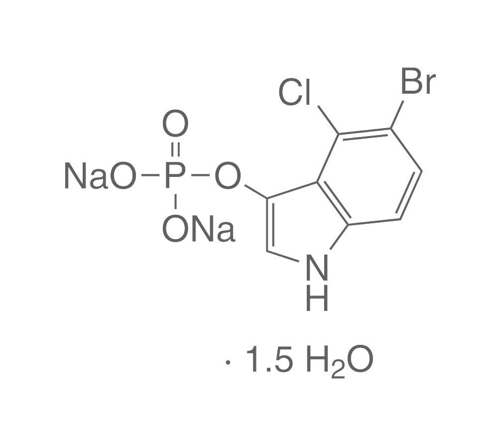 5-Bromo-4-chloro-3-indolyl phosphate, disodium salt, min. 99 %, 5 g, glass