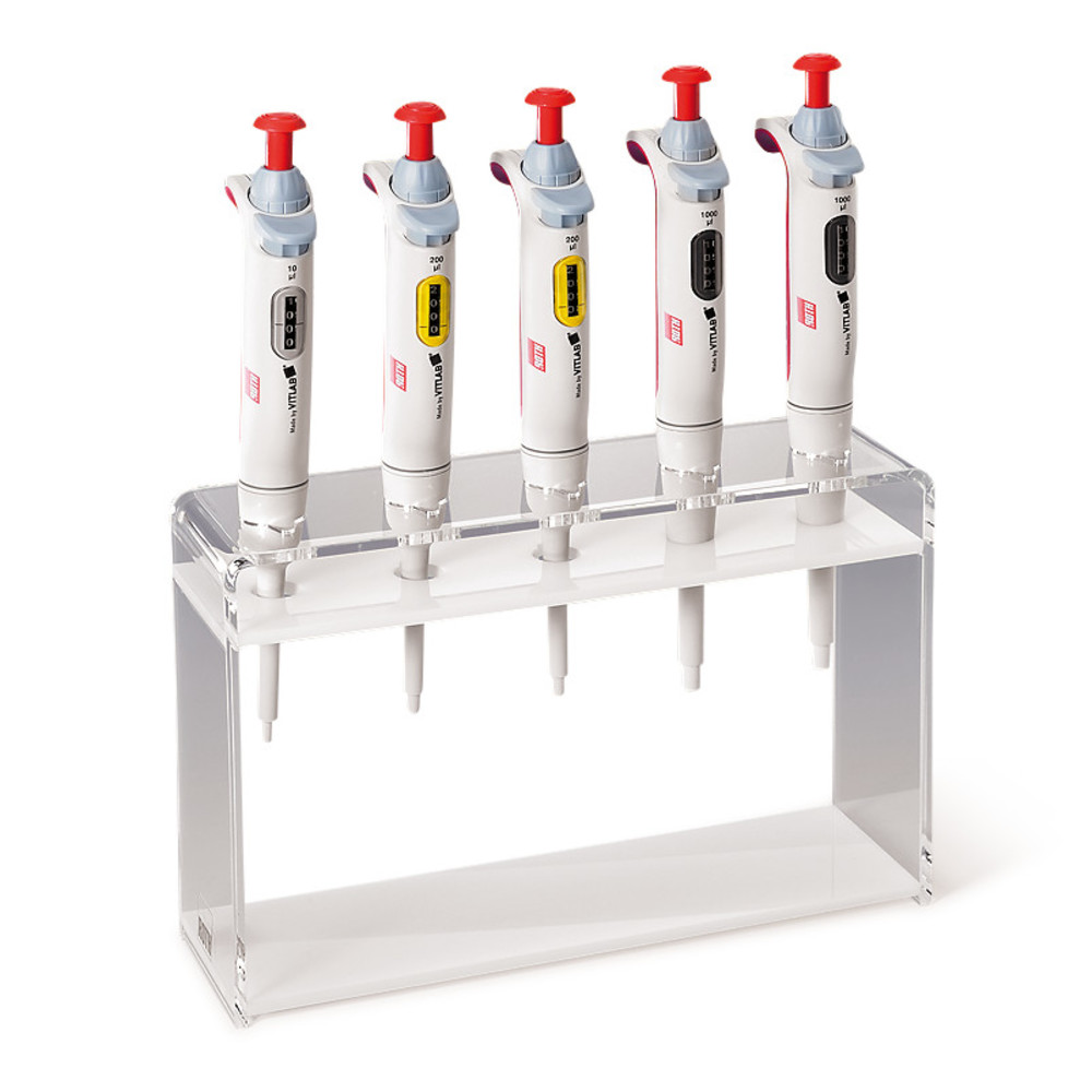 Pipettor stand Rotilabo®-, acrylic glass, W 280 x H 165 x D 80 mm, 1 unit(s)