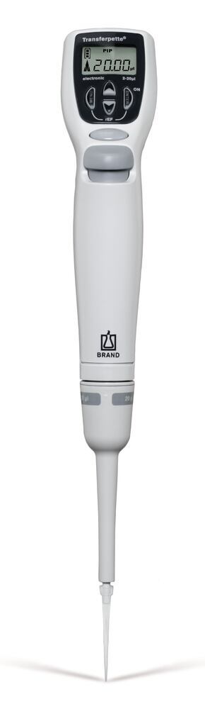 Microlitre pipettor Transferpette® elec., by BRAND, with power pack, 2 - 20 µl