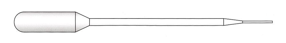 Pasteur pipettes with ultra-thin tip, LDPE, sterile, single/pack, L157mm,3.5ml