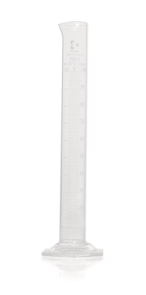 DURAN®-meas. cylinder, cl.B, grad. white, 10 ml, grad. 1 ml, high form