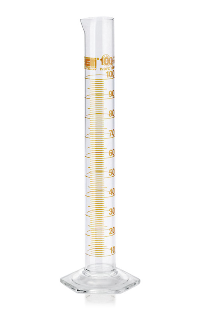 Cl. A measuring cylinders,amber markings, DURAN®, tall, subdivis. 1.0 ml, 100 ml — Carl Roth, cod AN05.1