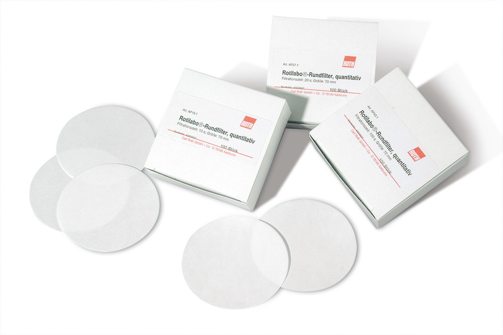 Rotilabo®-round filters, type 14A, cellulose, Ø membrane 70 mm, 100 unit(s)