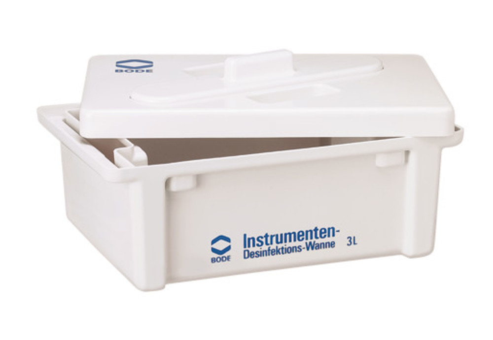Disinfection tub, made of PVC, 3l, white lid with slit, L300xW200xH110