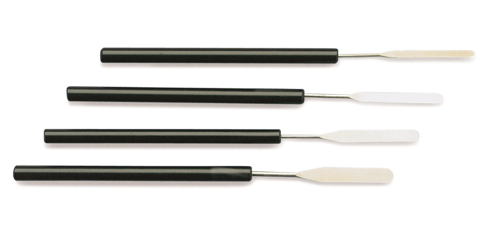 Micro-spatula set, stainless steel 18/10, 4 pieces, L 160 mm, W 3 - 6 mm, 1 set