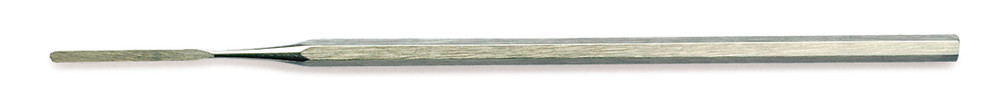 Micro-spatula, round, stain. steel 18/10, hexagonal-handle, width 2 mm, L 140 mm