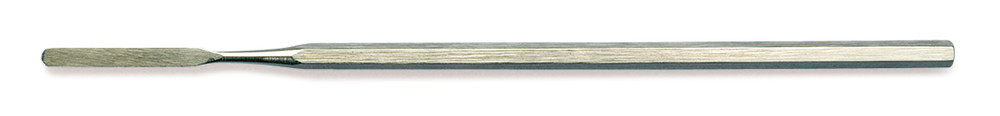 Micro-spatula, round, stain. steel 18/10, hexagonal-handle, width 3 mm, L 140 mm