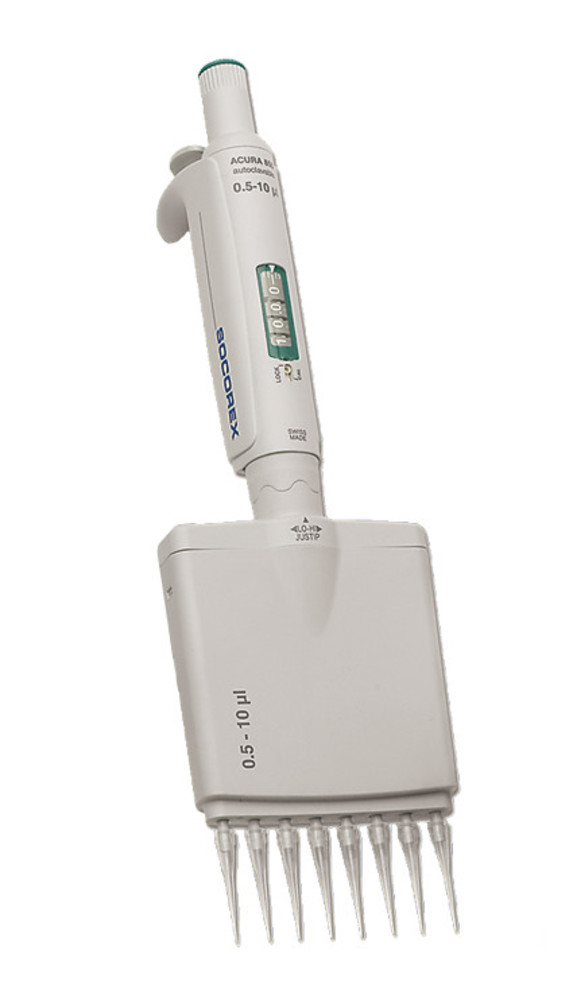 Multichannel pipet. Acura® 855, variable, by Socorex, 8-channel, 5 - 50 µl