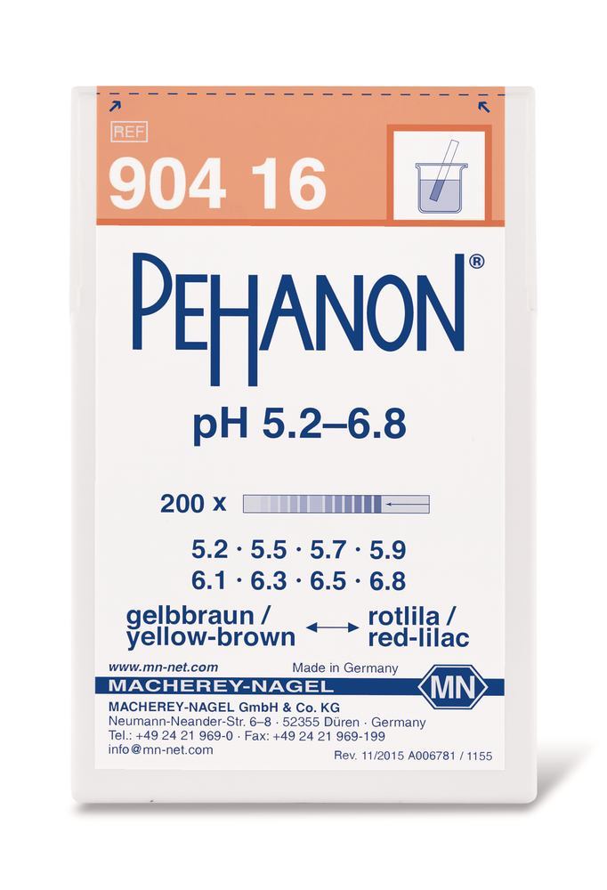 Indicator papers PEHANON®, with imprinted pH-scale, pH 5.2-6.8, 200 unit(s)