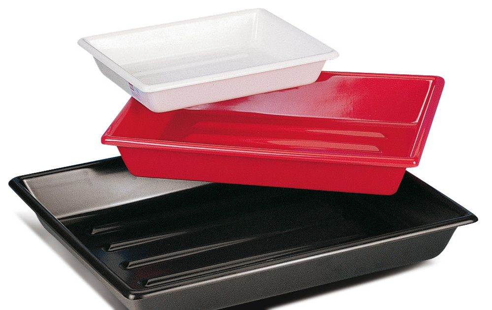 Rotilabo®-lab dish without ridges, PVC, red, L 630 x W 730 x H 110 mm, 1 unit(s)