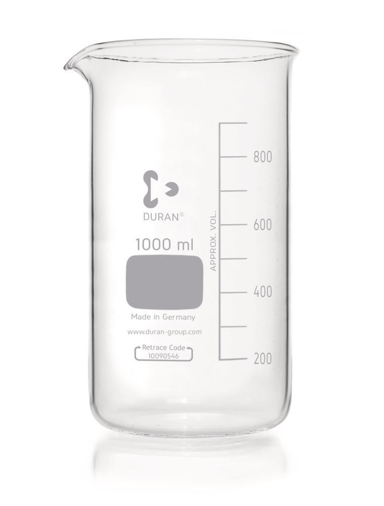 Beaker, high form, DURAN®, with graduation and spout, 1000 ml, 1 unit(s)