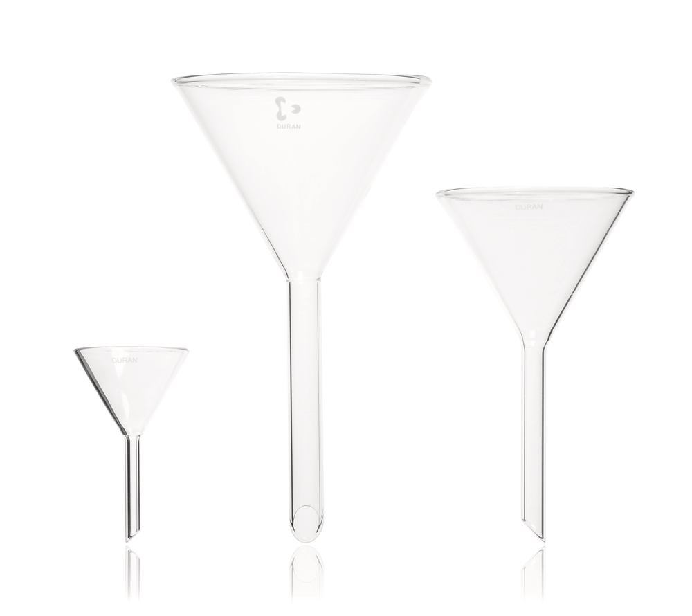 Funnel, with short stem, DURAN®, rim-Ø outer 150 mm, L stem 150 mm, 1 unit(s)