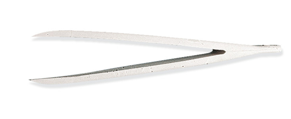 Plastic forceps, corrugated tips, white, length 112 mm, 1 unit(s)