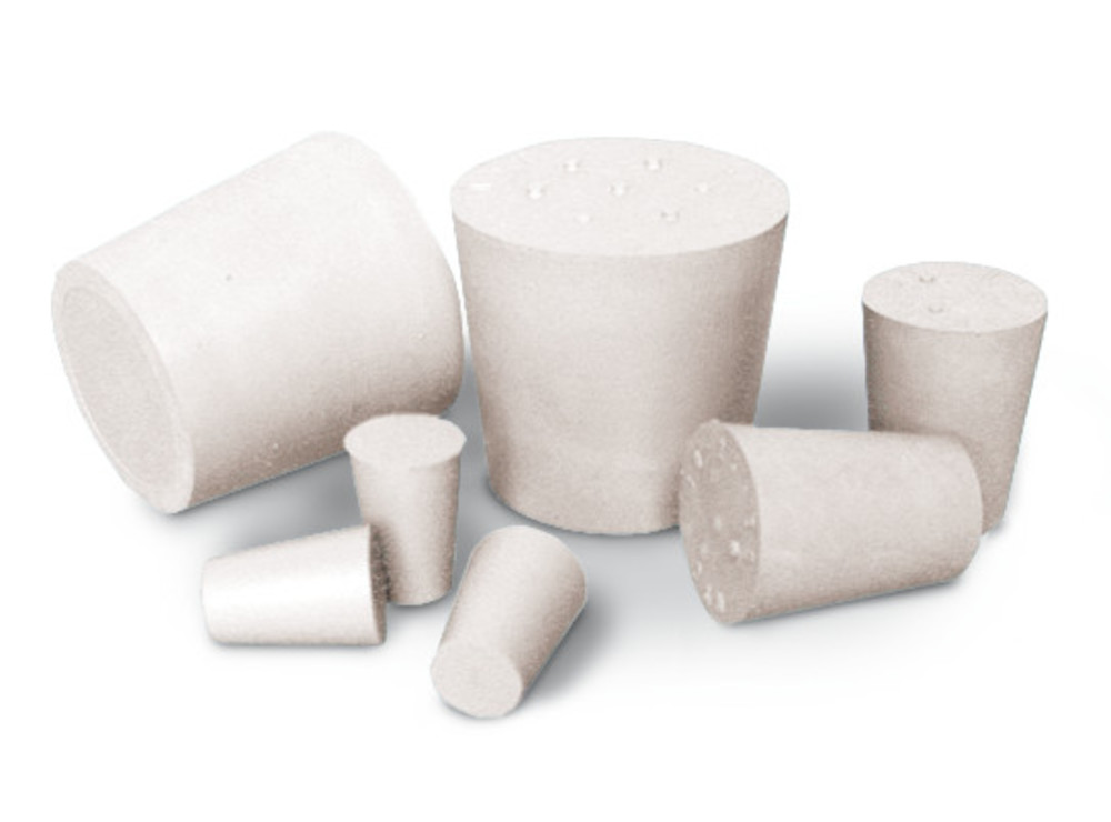 Rotilabo®-stoppers made of natur. rubber, Ø bottom 17 mm, Ø top 22 mm, H 25 mm