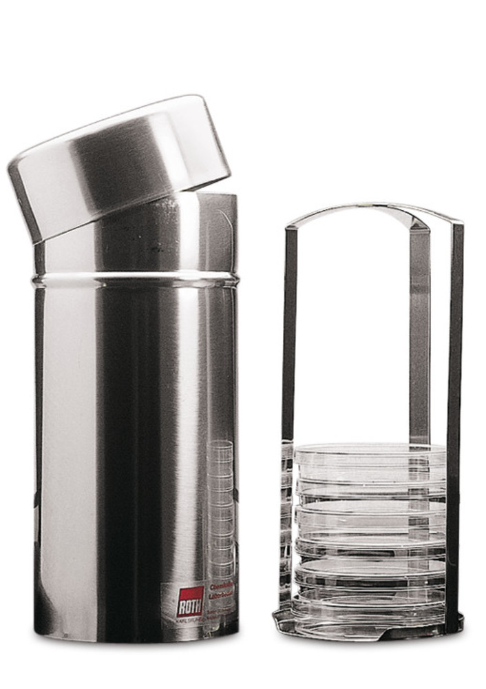 Rotilabo®-sterilization container, for 10 Petri dishes, stainless steel — Carl Roth, cod C846.1