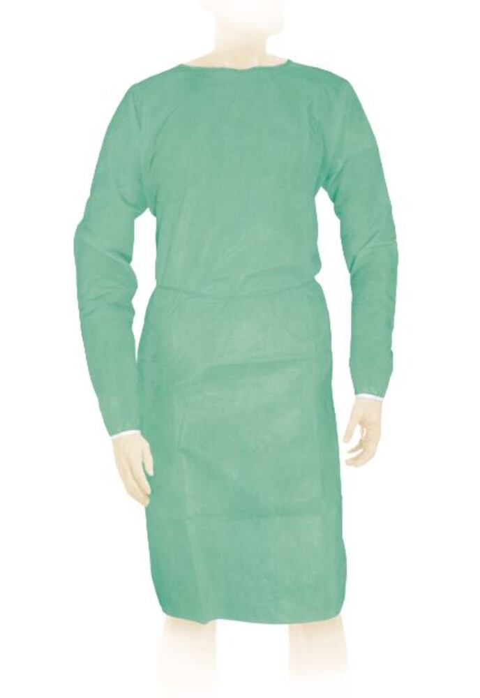 BEESANA® disposable gown for visitors, green, L 140 cm, 10 unit(s)