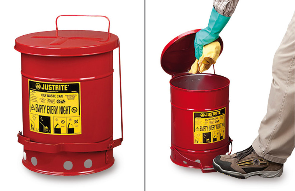 Waste disp. container f. cleaning rags, 52 l, red, 1 unit(s)