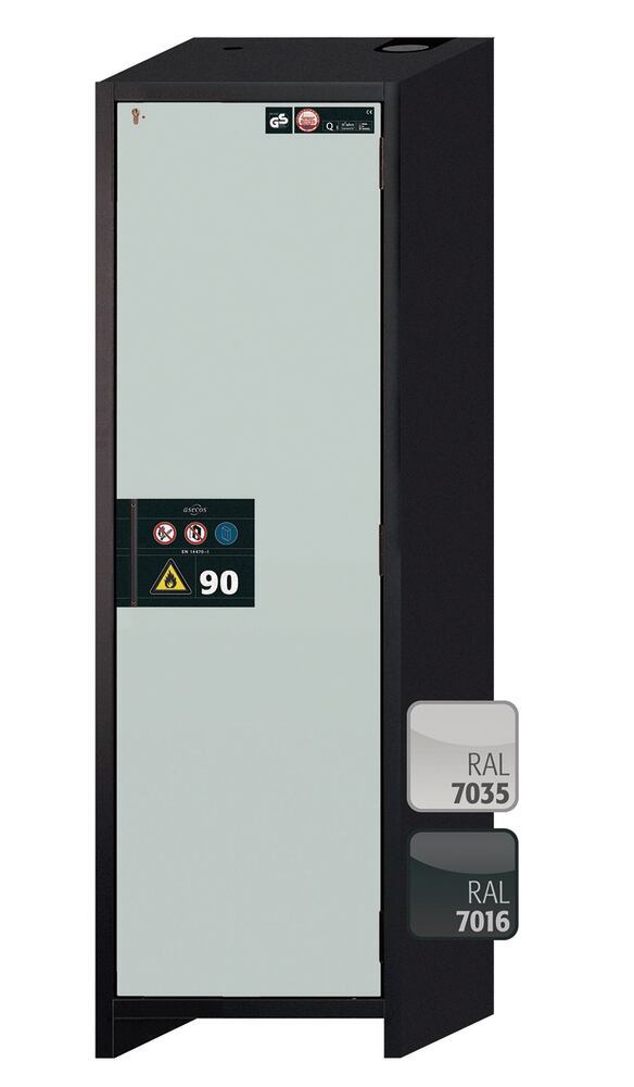 Safety cabinets Q-CLASSIC-90 B 600, 1 h. door rt, 6 full ext. drawers,l.grey