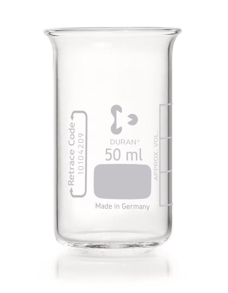 Beaker without spout, 50 ml, Ø 38 x H 70 mm, 10 unit(s)