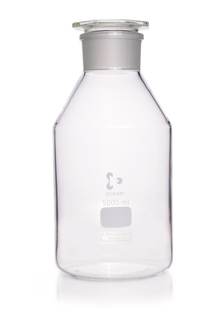 Wide neck storage bottle, glass stopper, DURAN®, clear, 5000 ml, 1 unit(s) — Carl Roth, cod CCP4.1