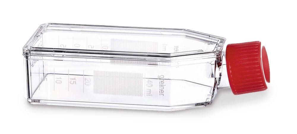 Cell cult. bottles w. filter screw clos., PS, sterile, membrane-screw cap, 50 ml