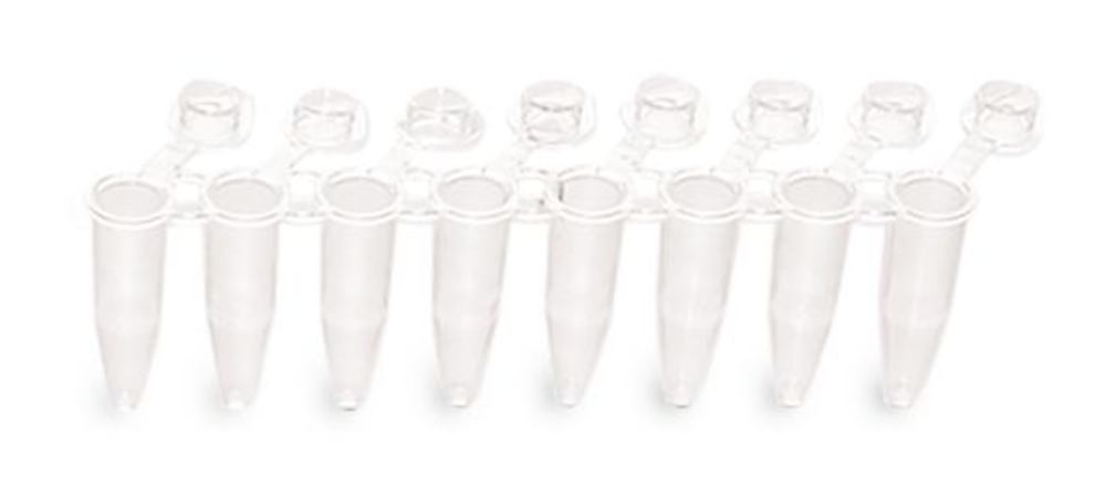 Rotilabo®-8-strip PCR reaction vials, PCR strips, attachable flat single caps