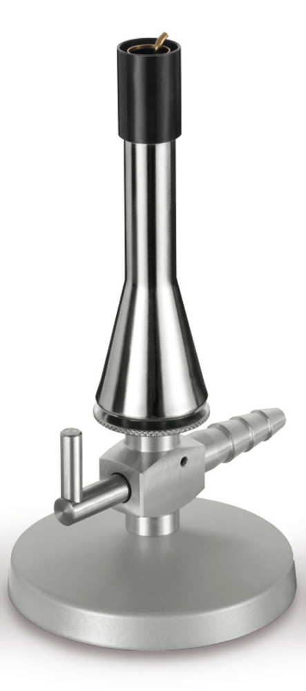 Teclu burner for natural gas, with stopcock, pilot flame and air control