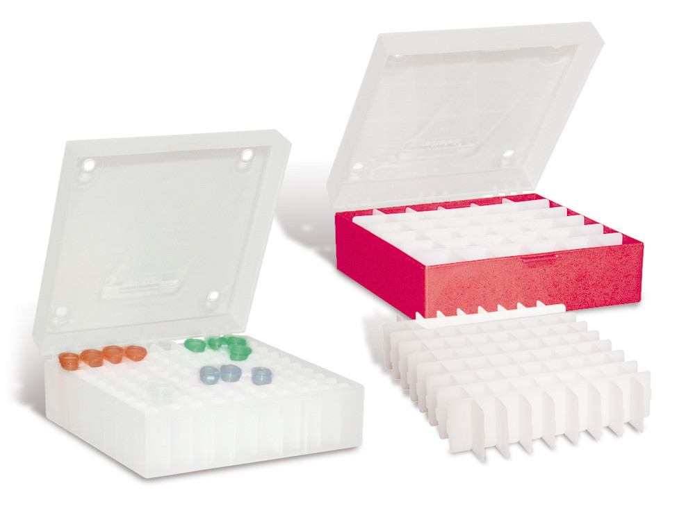 Rotilabo® cryogenic boxes, PP, black, H 75 mm, 5 unit(s)