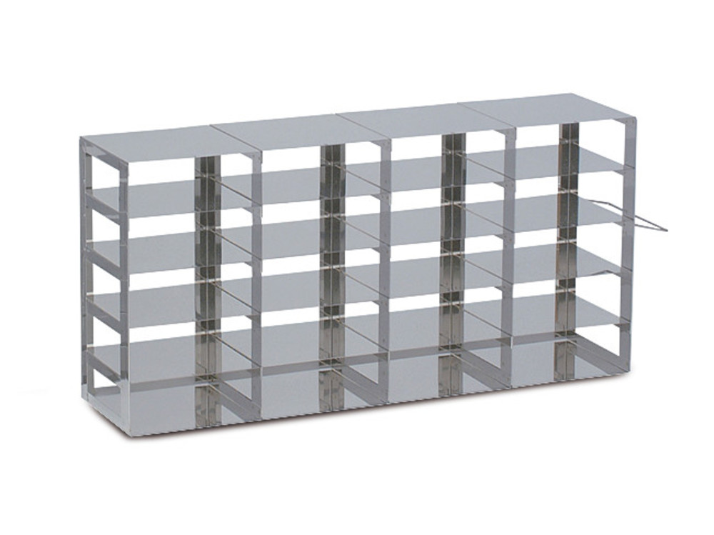 Cryo-racks for cryo-boxes, alum., wide, 4 x 6 comp, L 566 x B 140 x H 328  mm