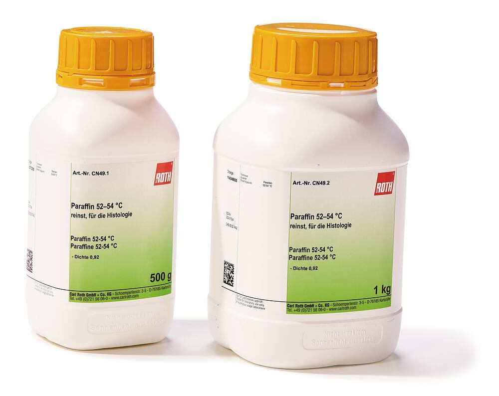Paraffin 52-54 °C, extra pure, for histology, 500 g, plastic