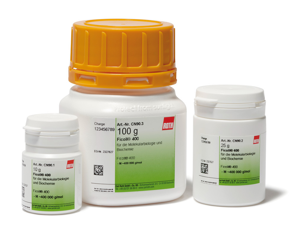 Ficoll® 400, for molecular biology and biochemistry, 100 g, plastic