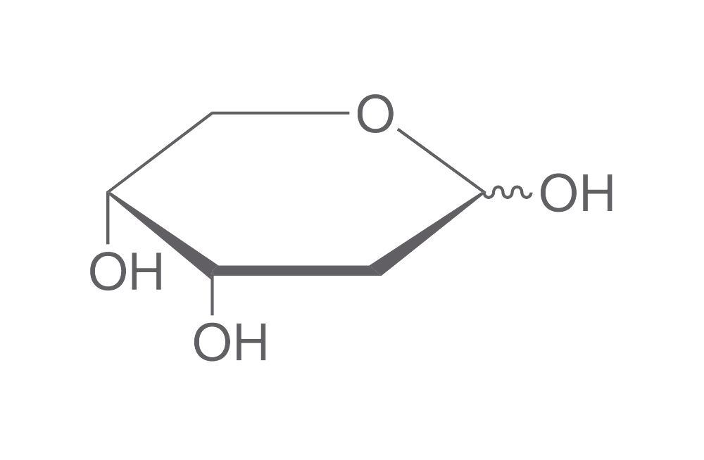 2-Deoxy-D-ribose, min. 98 %, for biochemistry, 10 g, glass