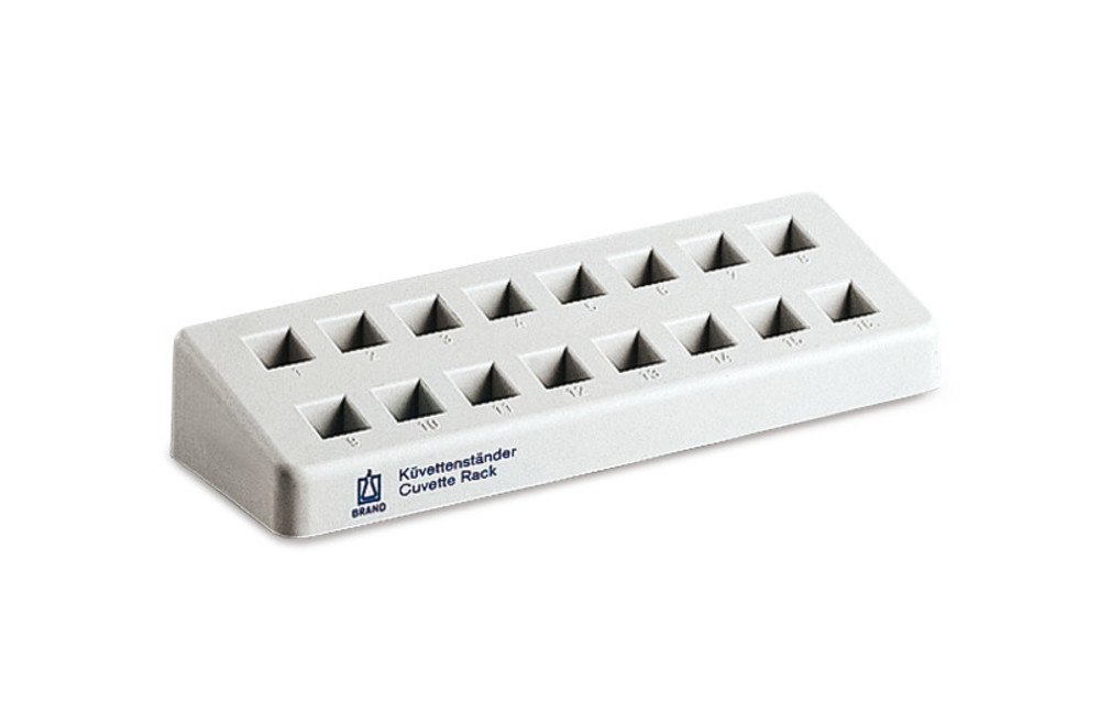 Cell stand made of PP, For 16 cells with a light path of 10 mm, 1 unit(s)